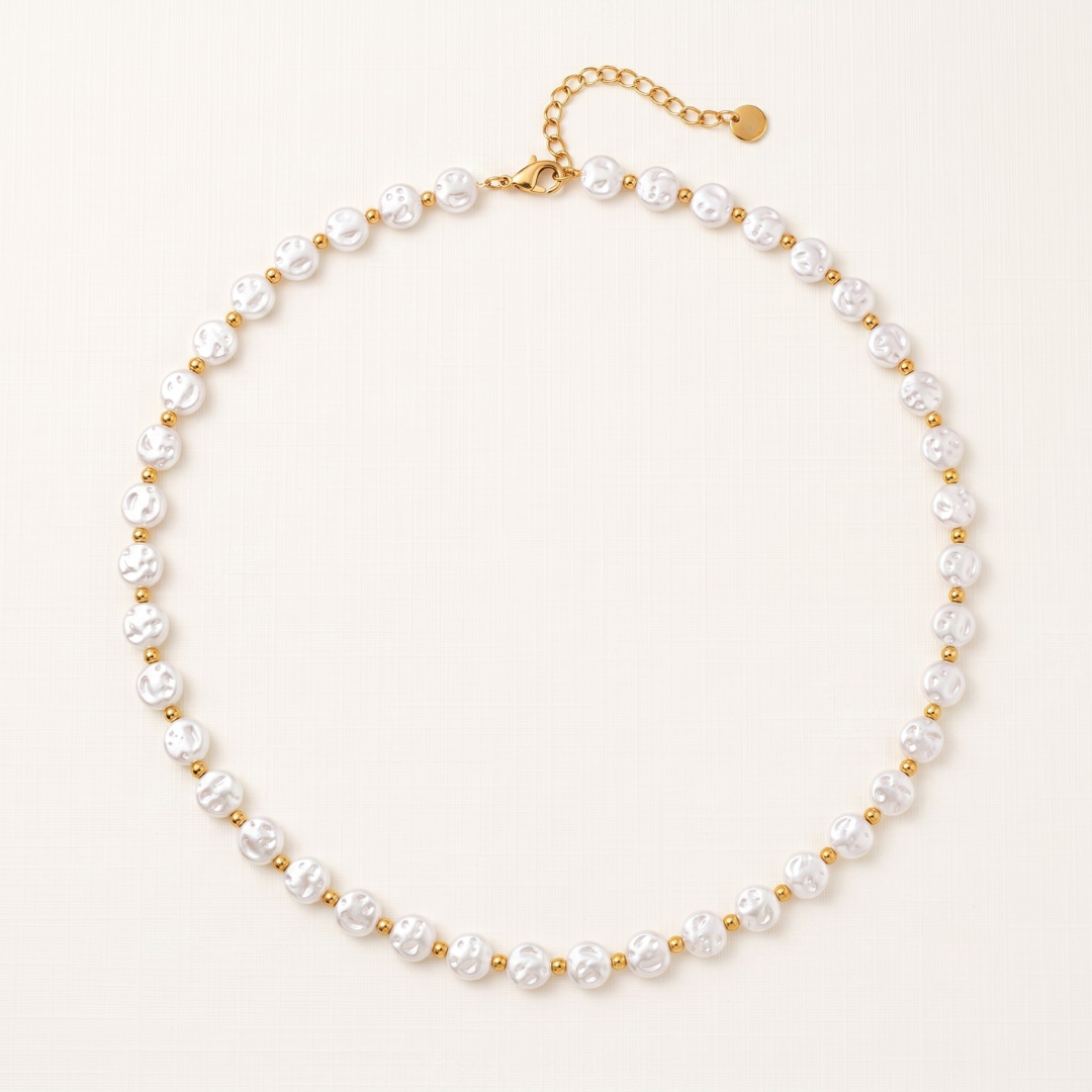 Collar Perlas planas
