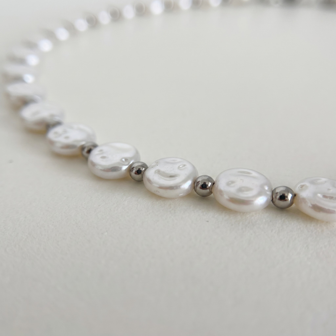 Collar Perlas planas